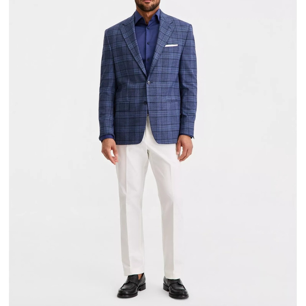 Men's Lot of 2 Michael Kors Blue Classic Fit Sport Coat 42S+ Pants White 36W 32L